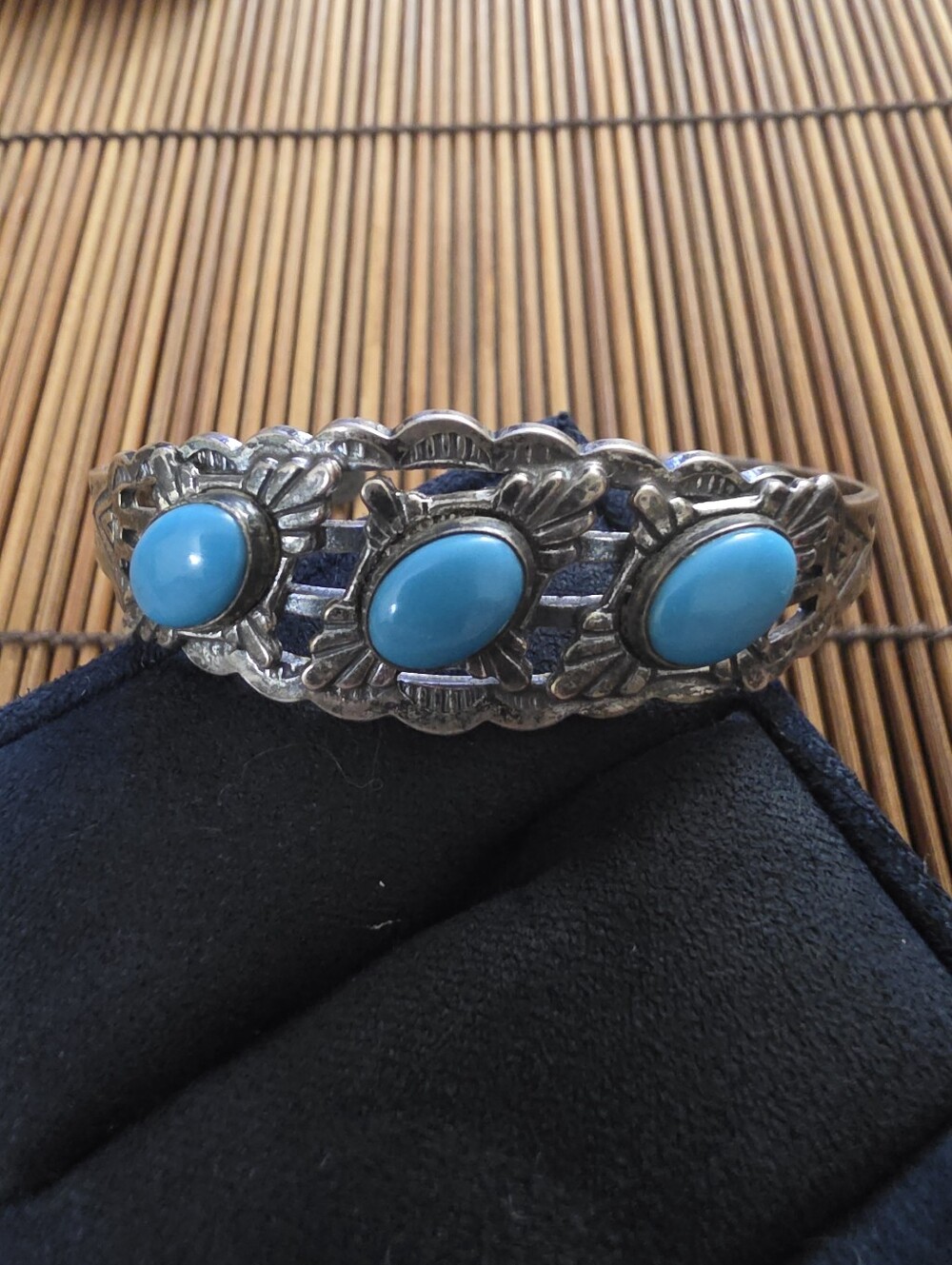 Sterling Silver Navajo Turquoise Cuff Bracelet (Vintage)